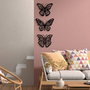 Wallity Butterflies 3 - Escultura de pared de metal negra